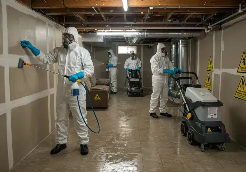 Basement Moisture Removal and Structural Drying process in Muskego, WI